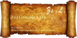 Zsilinszky Lili névjegykártya